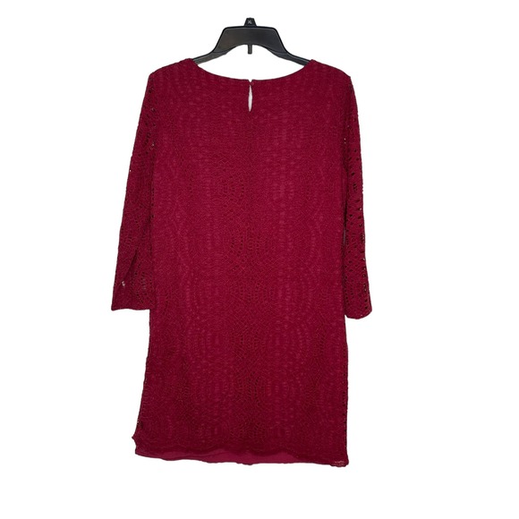 J.Crew Women's Dress Lined lace 3/4 Sleeve Shift Flared Dress Knee Length Red‎ 8 - Picture 11 of 11